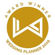 Logo van de Wedding Industry Awards 2019, gewonnen door Elegant Events. In 2019 werd Elegant Events uitgeroepen tot beste weddingplanner van heel België.