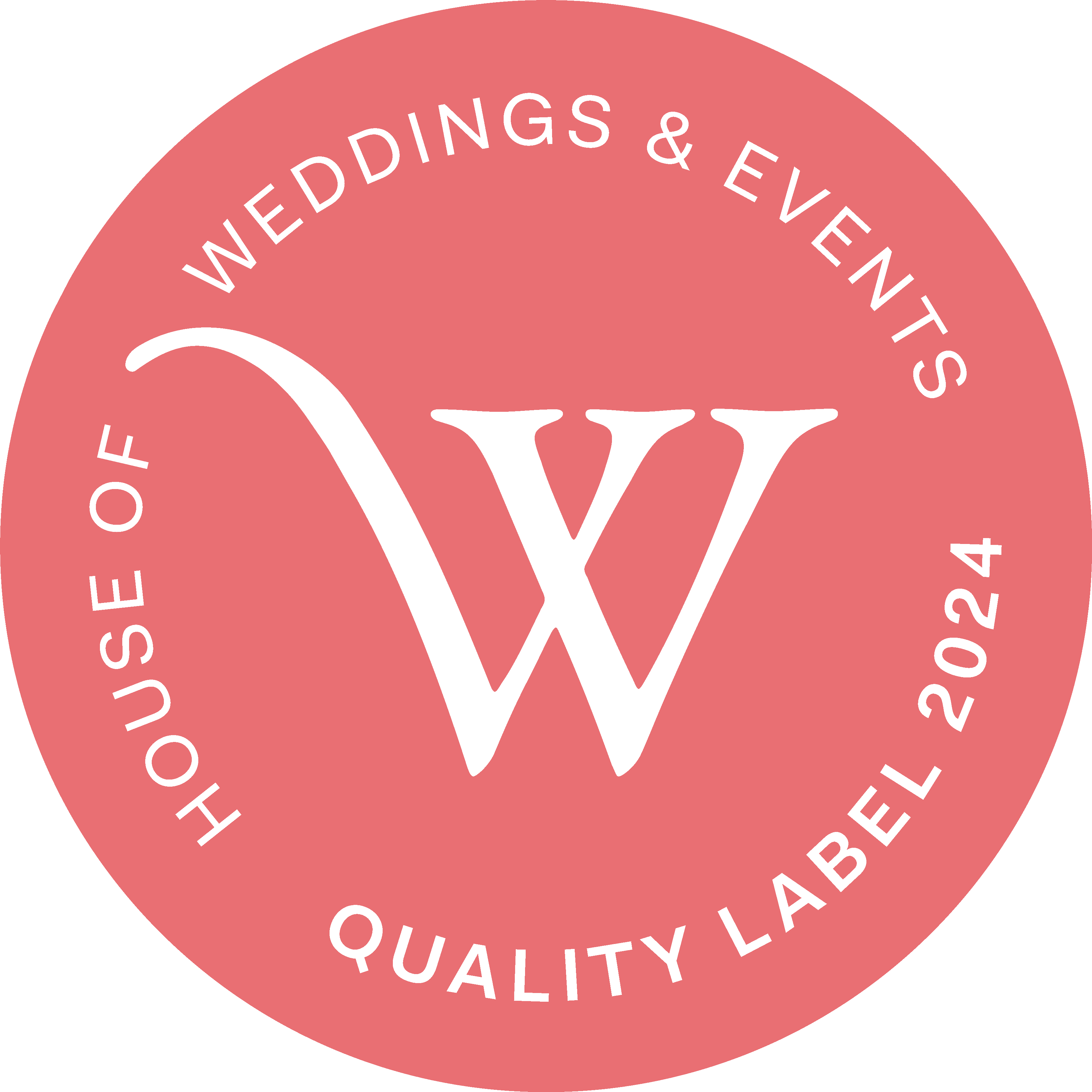 Logo van House of Weddings & Events 2024. Een kwaliteitslabel voor huwelijksplanners en eventplanners waar Elegant Events officieel partner van is.